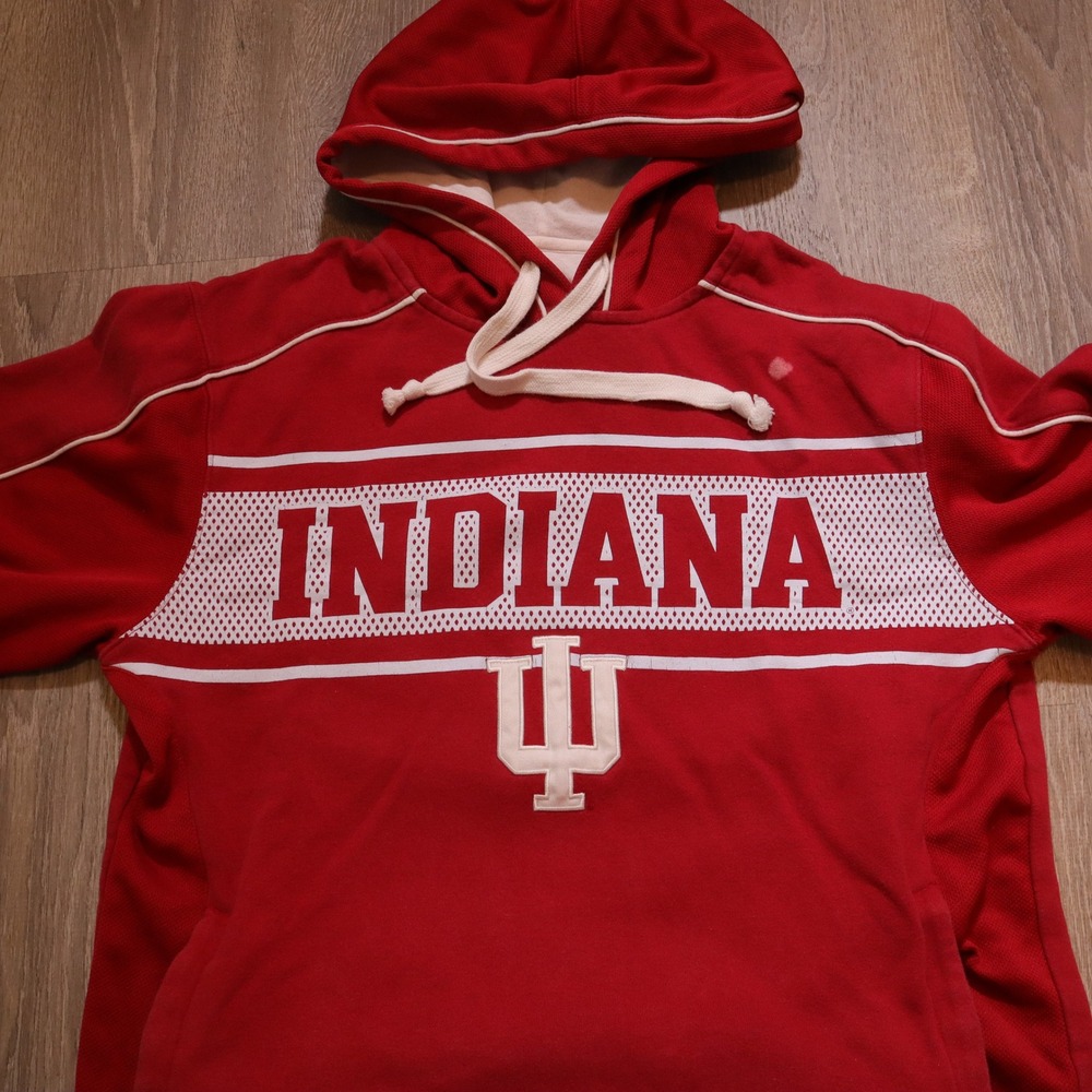 Adidas Indiana Hoosiers Red Hoodie Hooded Sweatshirt Men's Size S